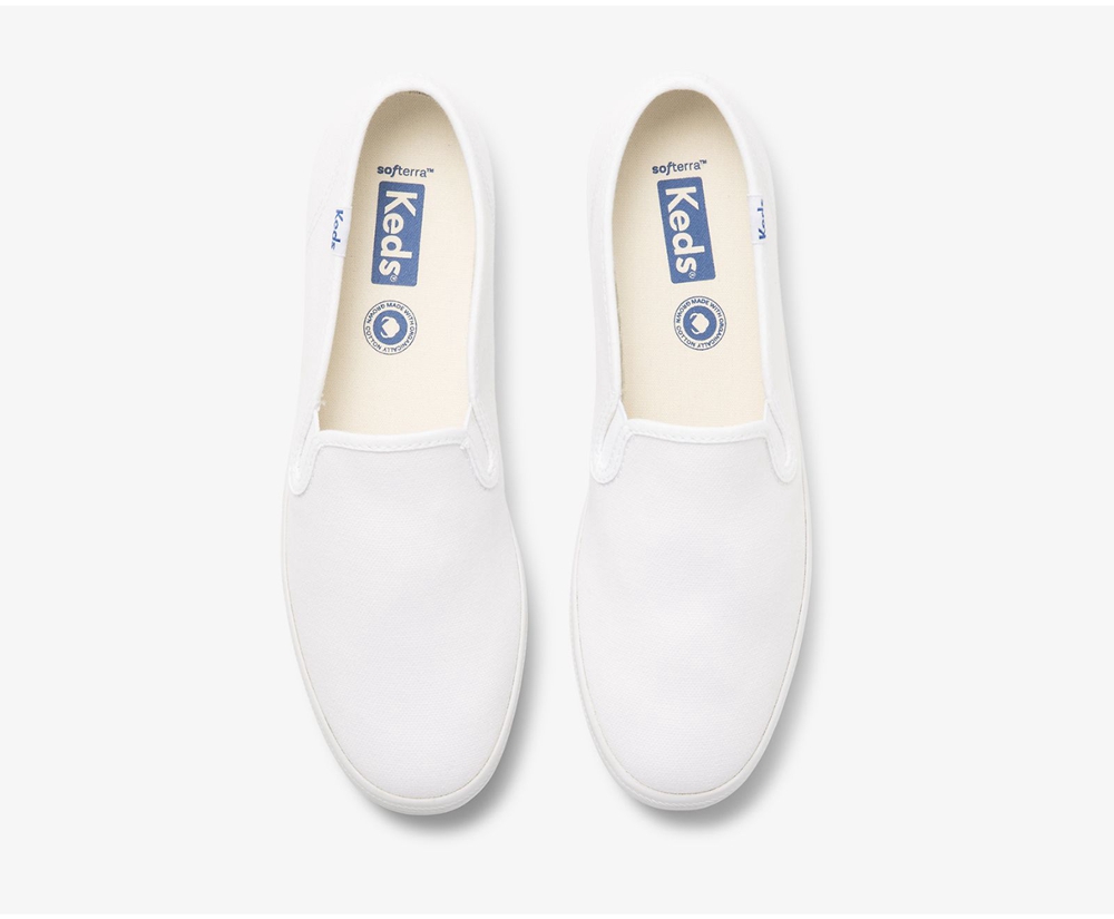 Keds Slip Ons Damen Weiß - Champion Slip On Organic Cotton Segeltuch - GQK-042186